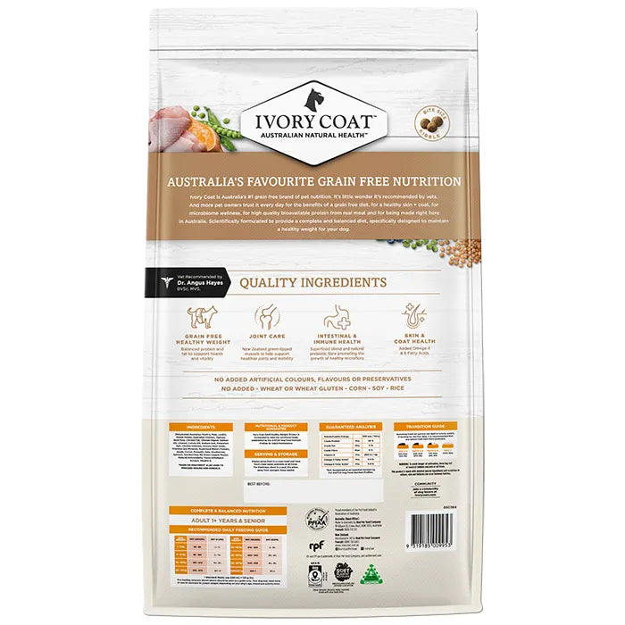 Ivory Coat Healthy Weight Adult Dog Food Grain Free Chicken 13kg